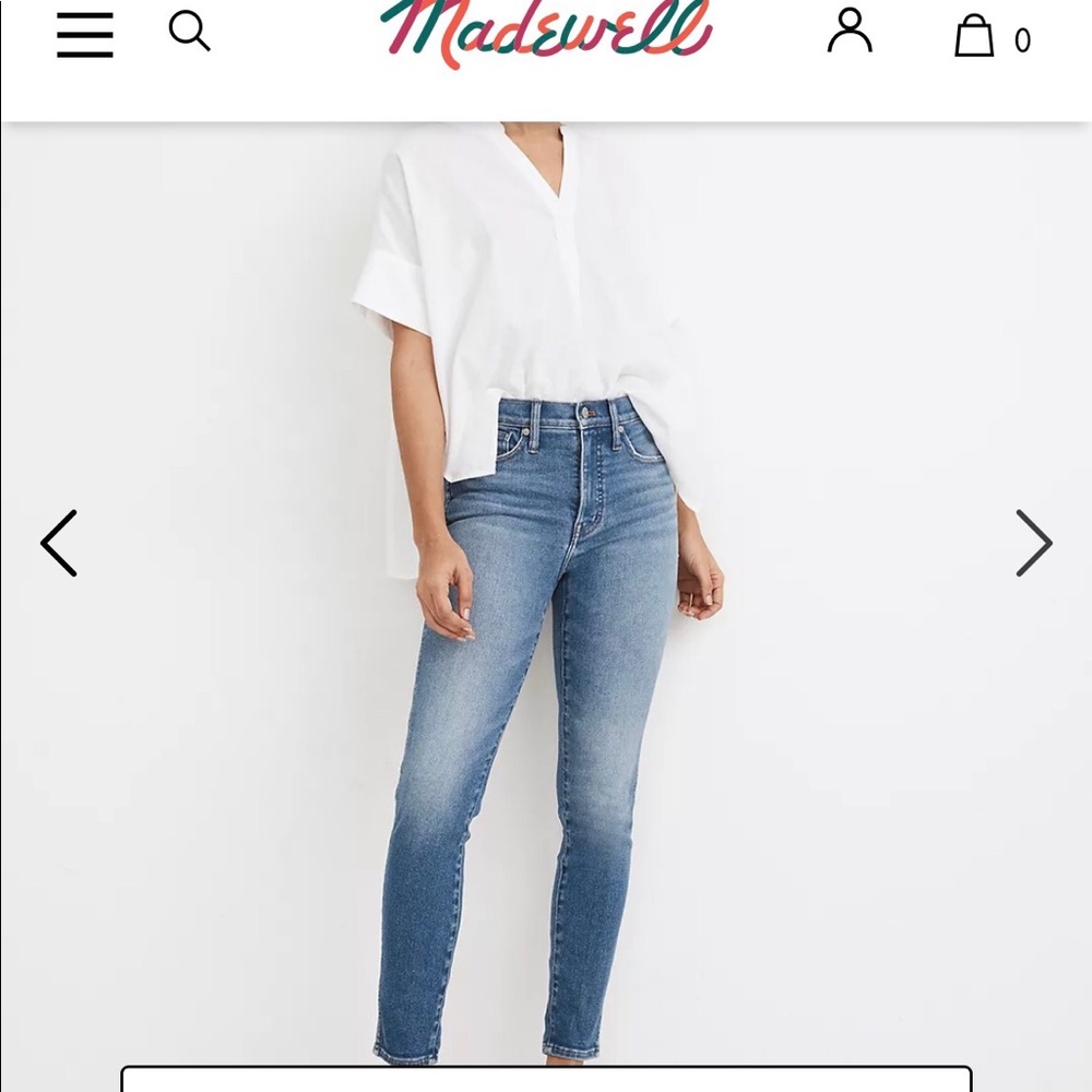 Madewell high rise skinny crop jeans